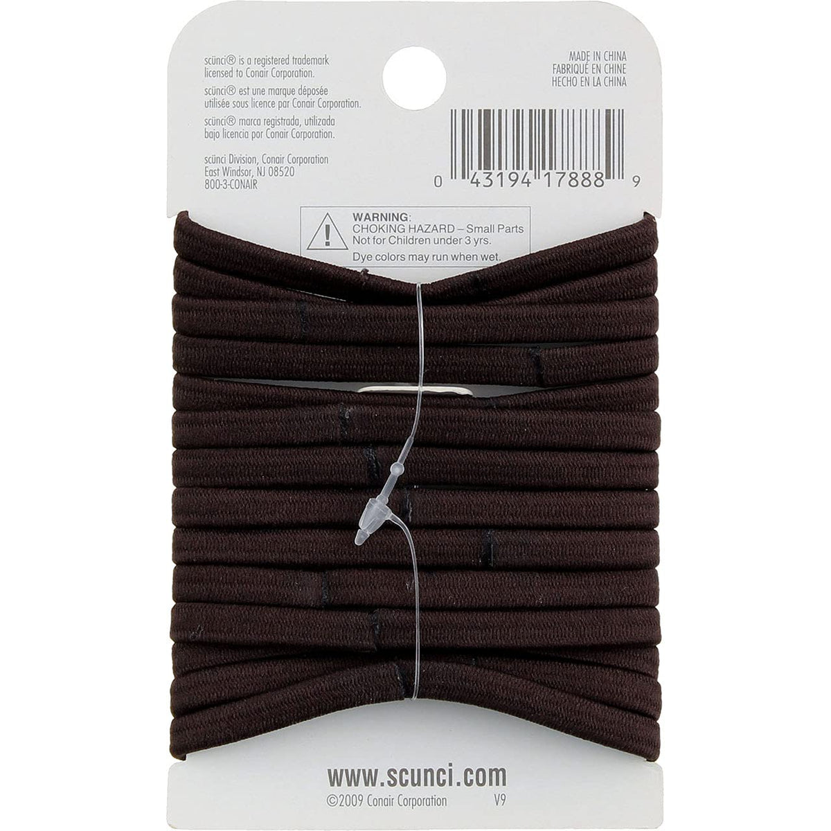Scunci black hair tie worn in a ponytail demonstrating comfortable secure hold