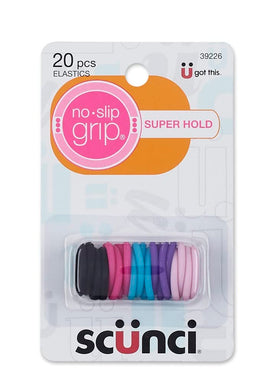 Scunci mini ponytailers front pack showing 20 pieces and secure all-day hold