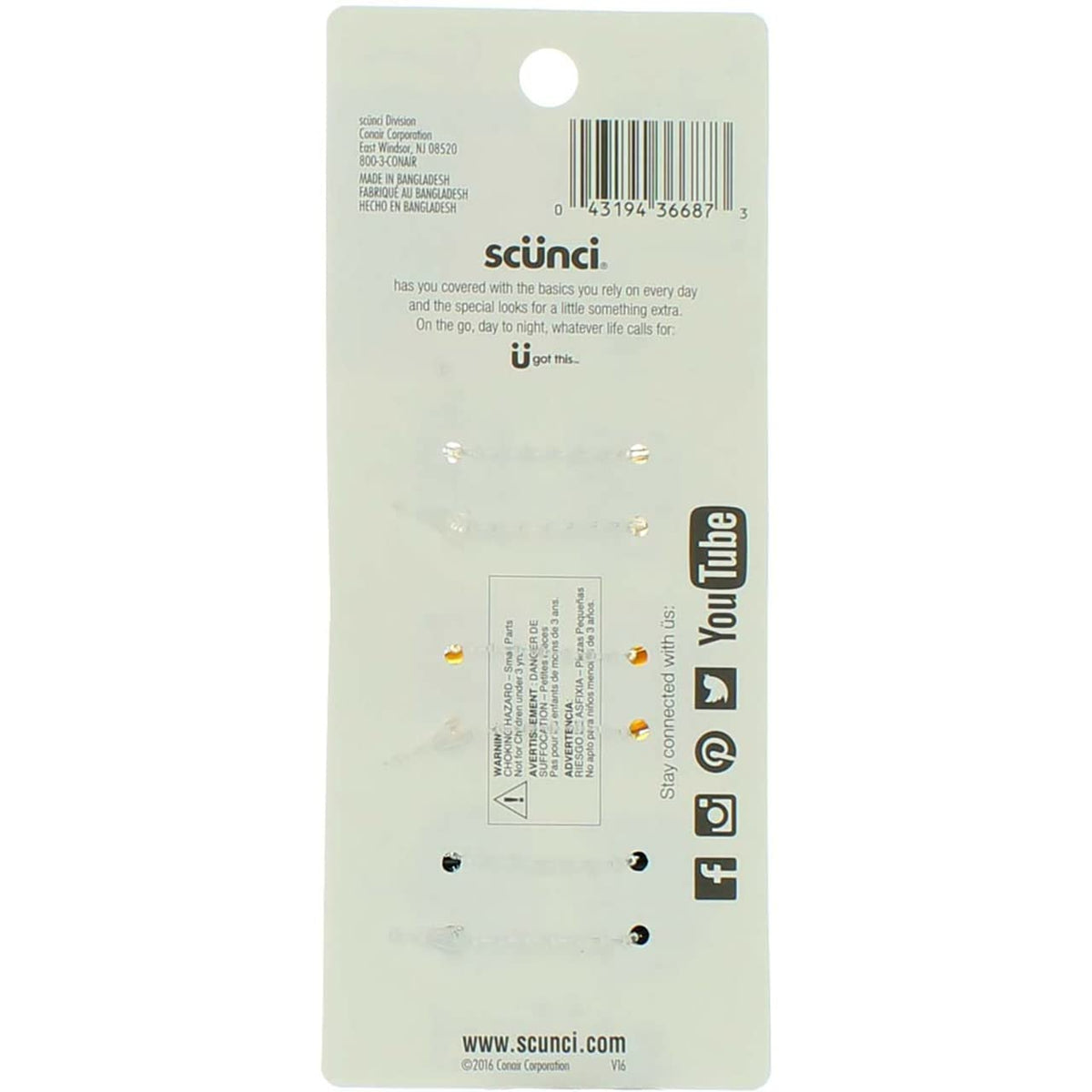 Scunci closed mini jaw clip detail demonstrating compact secure hold