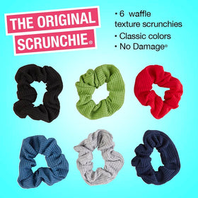 scunci scrunchie worn on wrist as accessory and quick on-the-go convenience