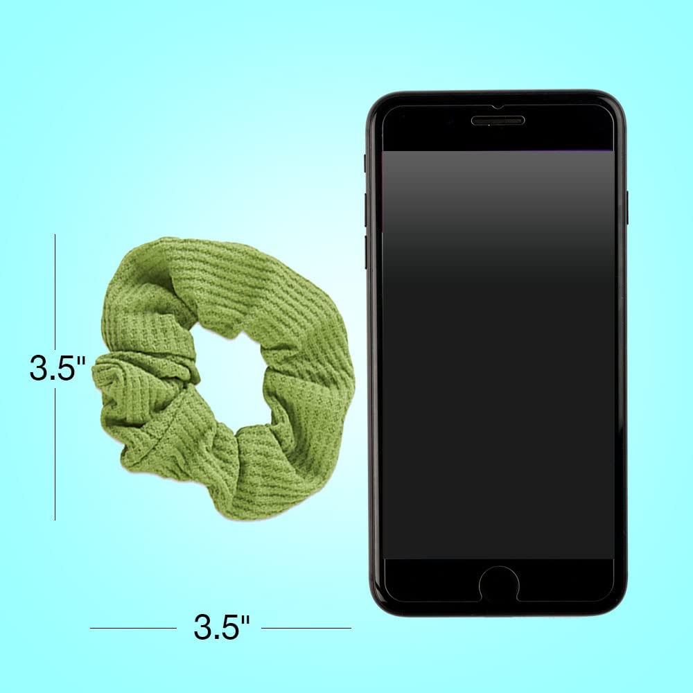 scunci scrunchie beside a coin showing scale and realistic size