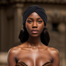 sdfvsdg model wearing turban outdoors demonstrating comfortable all-day look