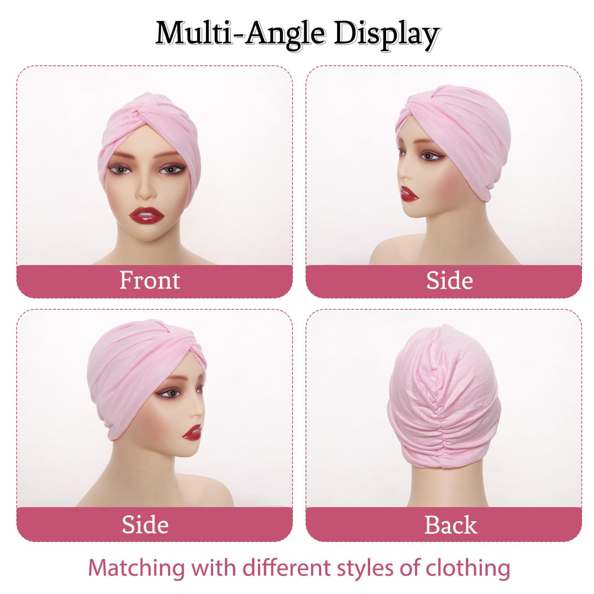Sdfvsdg side profile on model wearing blue turban demonstrating secure fit and polished silhouette