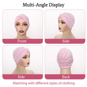 Sdfvsdg side profile on model wearing blue turban demonstrating secure fit and polished silhouette