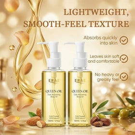 SDUQULK applying oil to arm for fast moisturizing benefits