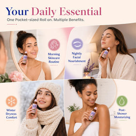 SDXJIOGE roll-on applying castor oil demonstrating smooth, mess-free texture benefit