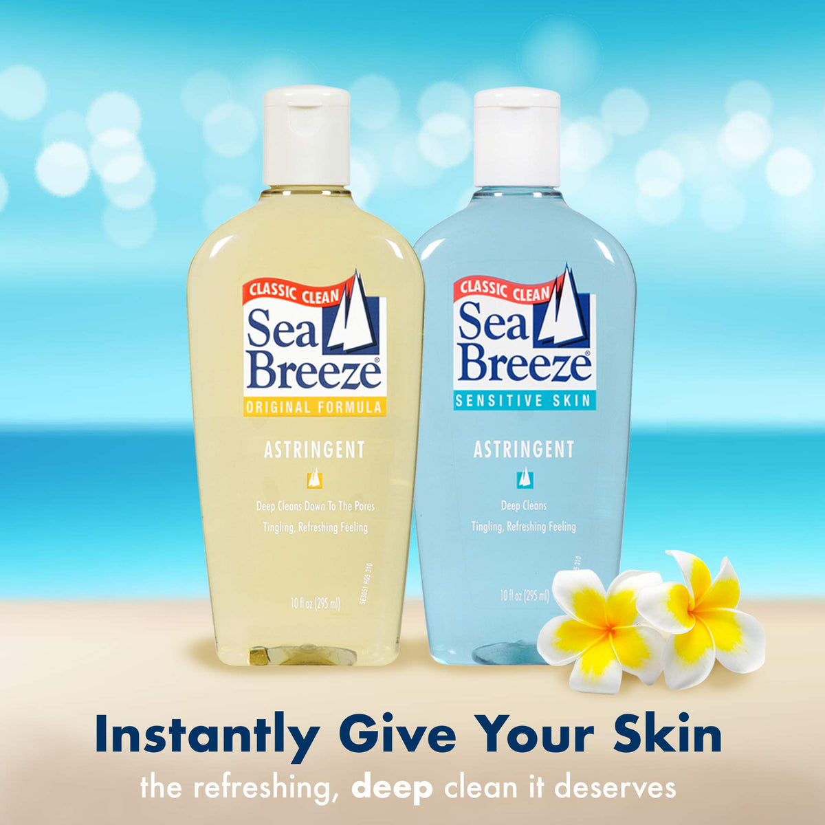 Seabreeze staged in bathroom lifestyle to show daily routine compatibility and freshness