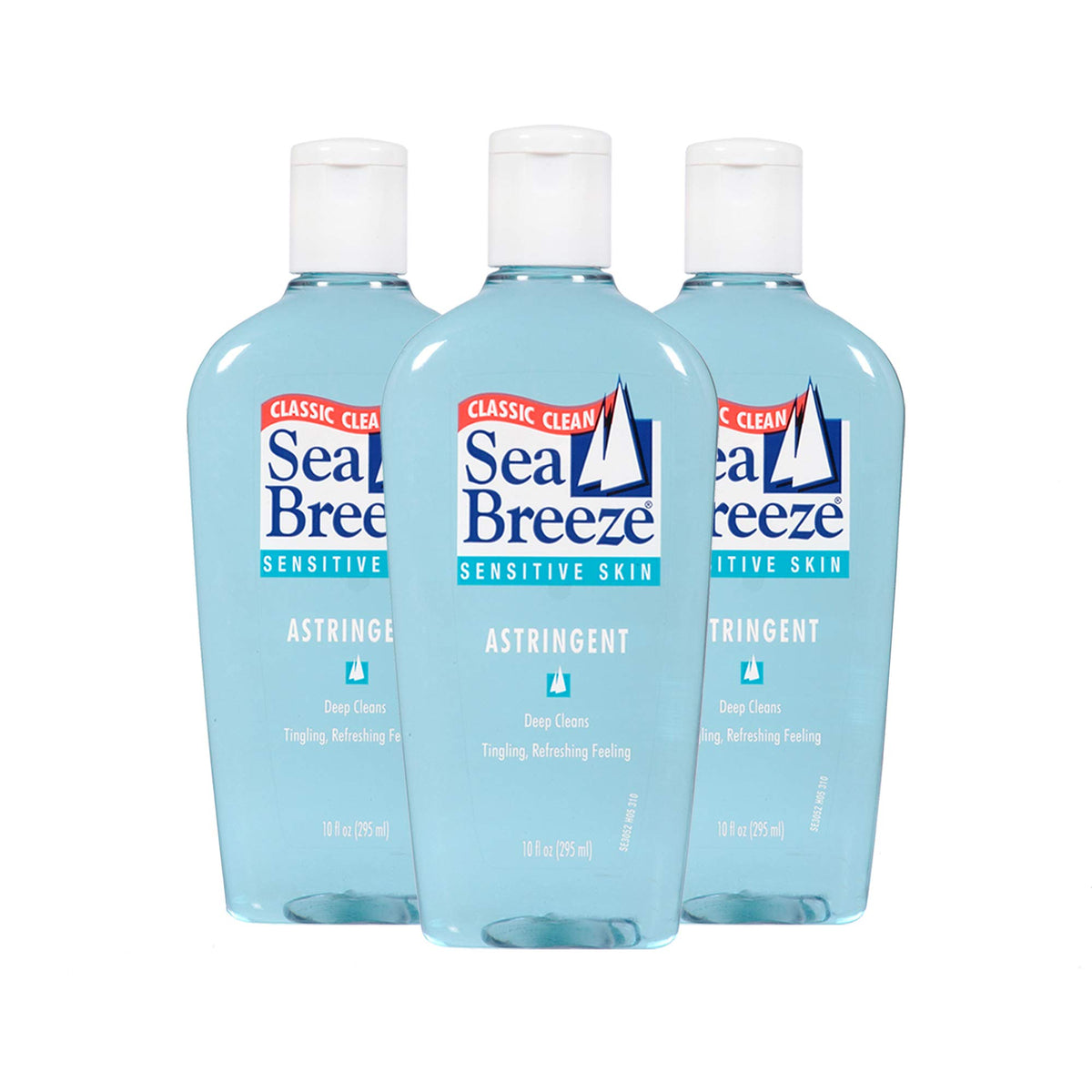 Seabreeze front packaging showing three 10 fl oz bottles and clear branding for convenience