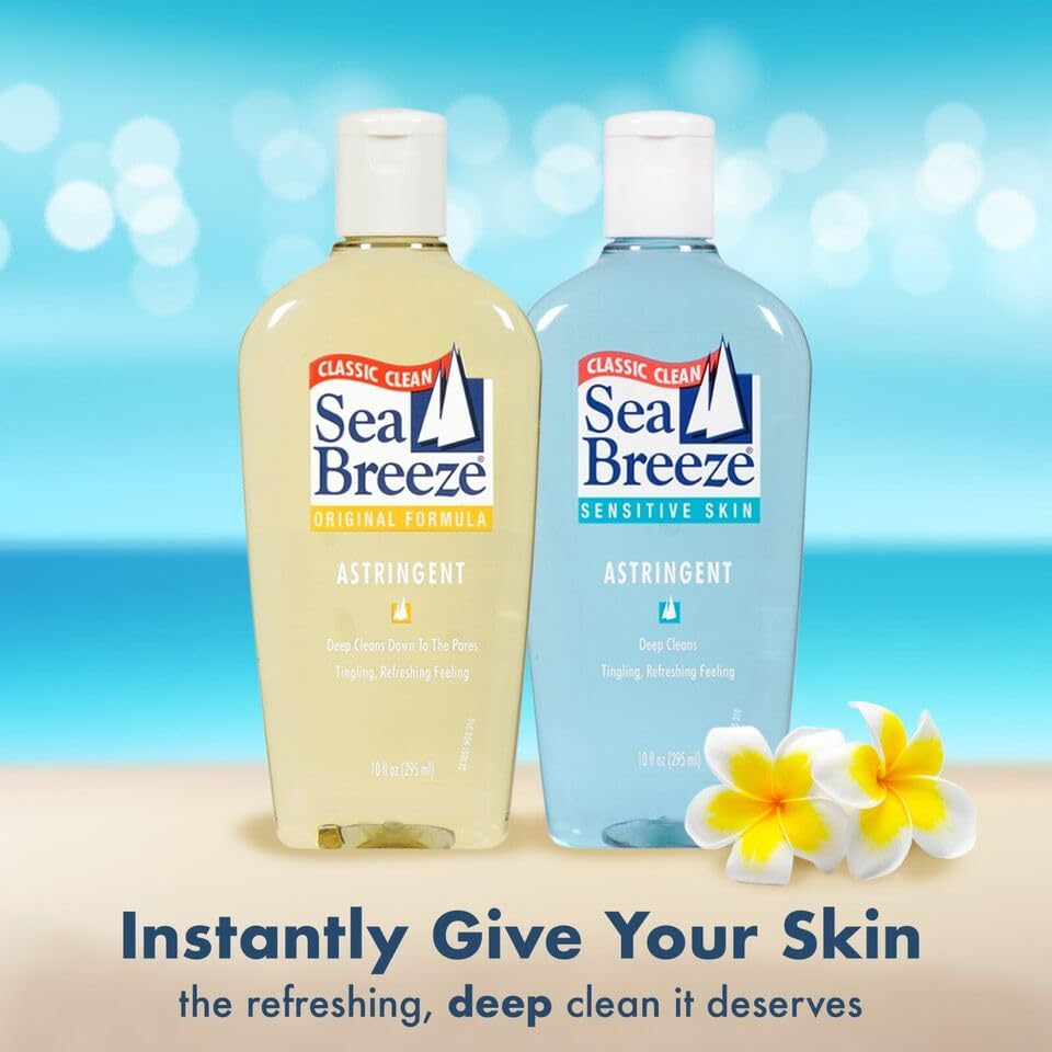 Seabreeze bottle next to hand showing 10 oz scale and portability
