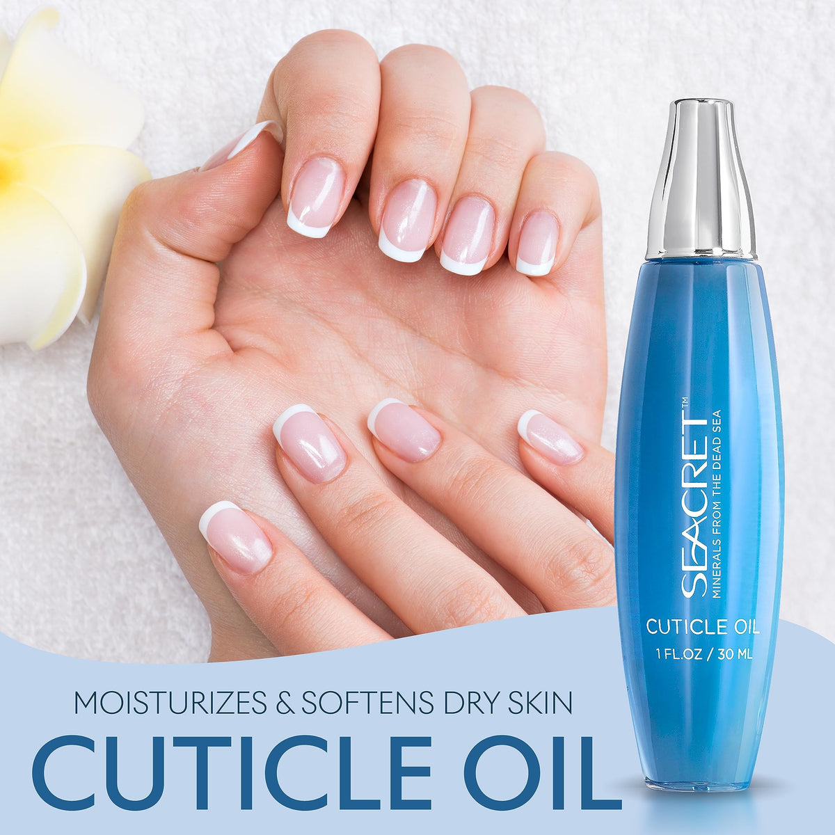 SEACRET single oil drop texture close-up illustrating fast absorption