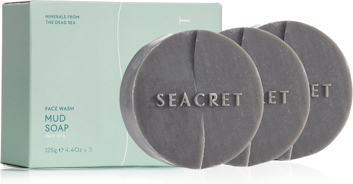 SEACRET soap front packaging showing product details and benefits