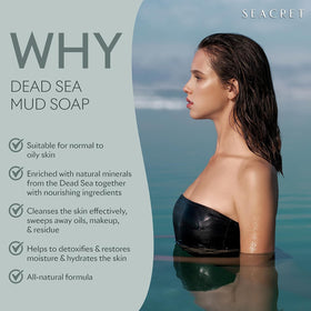 SEACRET soap held in hand illustrating 4.4 oz scale and long-lasting value
