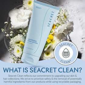 SEACRET on bathroom shelf in lifestyle scene for spa-like routine benefit