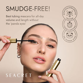 SEACRET black formula swipe highlighting glossy buildable texture