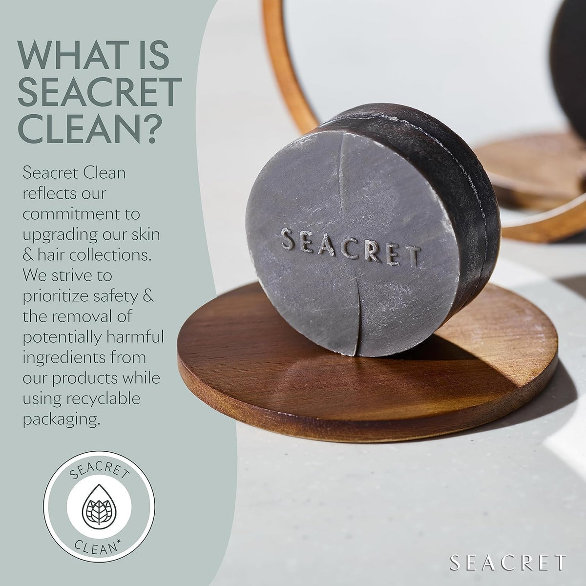 SEACRET soap creating rich lather on skin for deep pore cleansing benefit