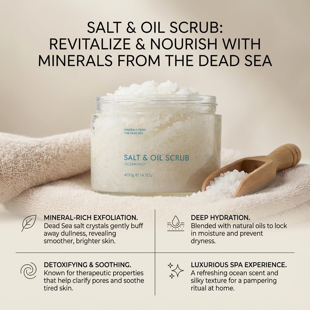 SEACRET salt crystals with oil droplets highlighting nourishing oil blend