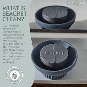 SEACRET soap displayed with Dead Sea minerals in a spa-like setting
