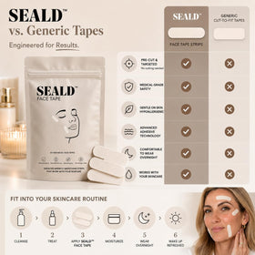 SEALD patch on cheek and jawline demonstrating natural-looking coverage