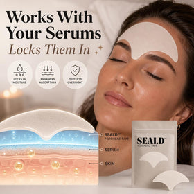 SEALD forehead tape applied on model forehead demonstrating secure wear
