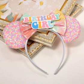 Seamoy headband worn by model with birthday outfit showing celebratory appeal