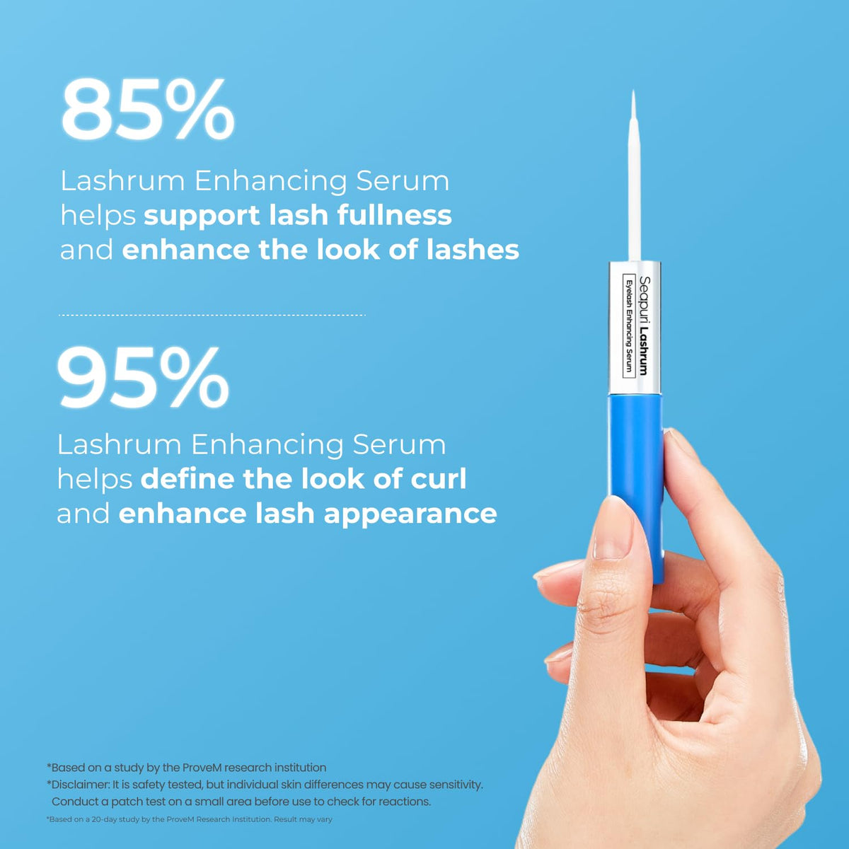 Seapuri Lashrum application demo showing precision brush used along lash line