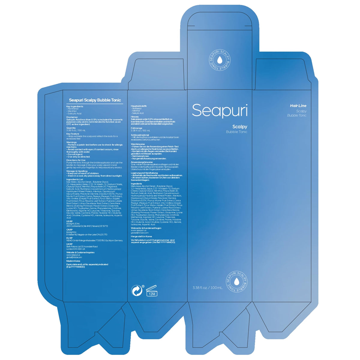 Seapuri lifestyle image of model using tonic for refreshed scalp sensation