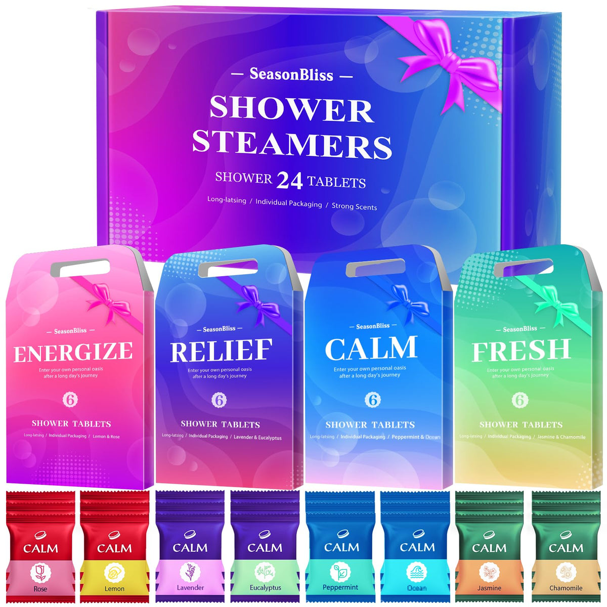 SeasonBliss front packaging showing 24-pack and scent variety, ideal for gifting
