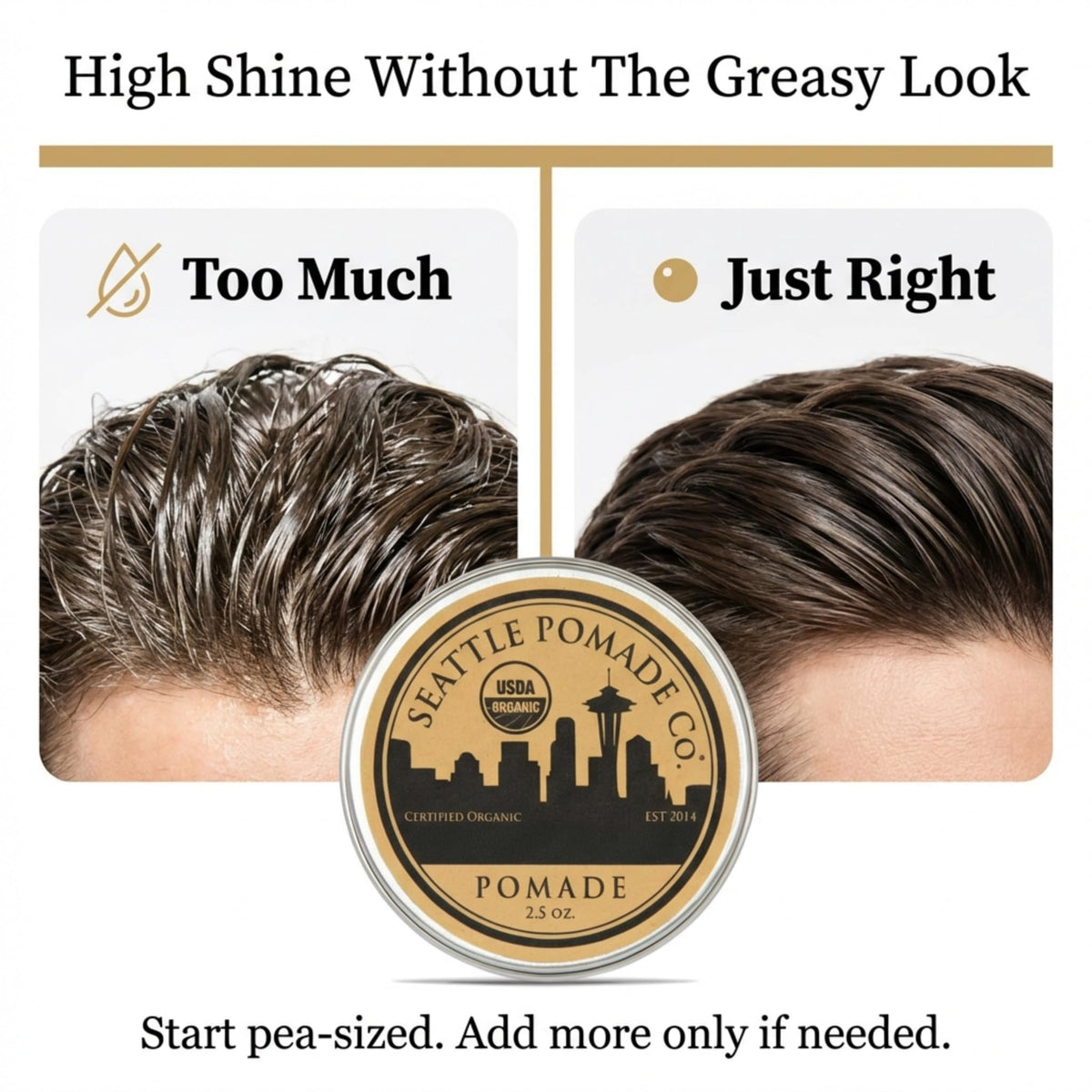 SEATTLE POMADE CO. organic shea butter and beeswax ingredients illustrating natural sourcing benefits