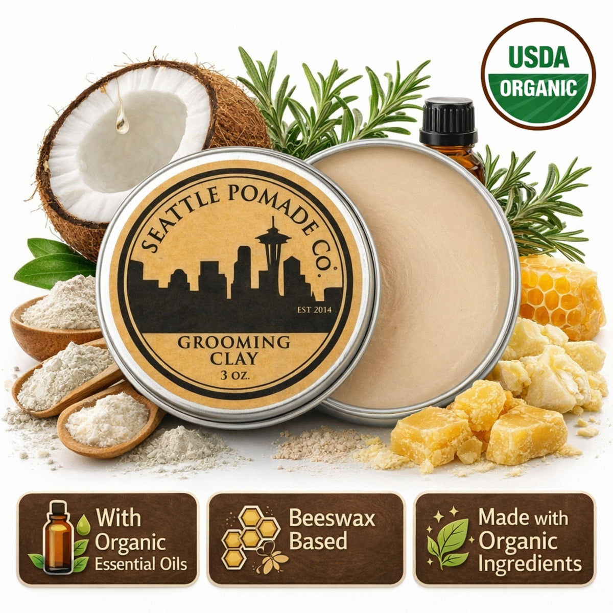 Seattle Pomade Co. styled hair lifestyle showing textured semi-matte finish benefit