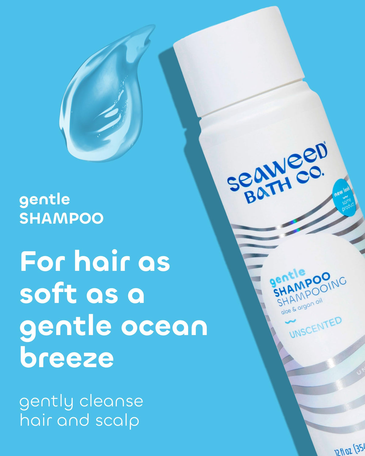 Seaweed Bath Co. back label with ingredient list and usage directions benefit