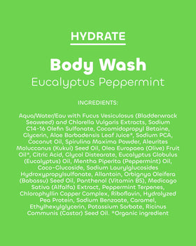 Seaweed Bath Co. styled bathroom scene showing eucalyptus peppermint scent ambiance