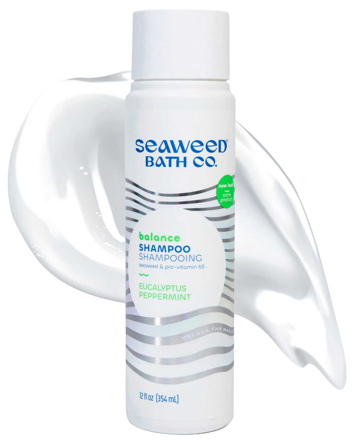Seaweed Bath Co bottle front view showing eucalyptus peppermint scent and size