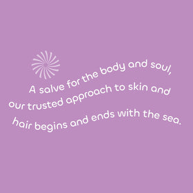 Seaweed Bath Co. bottle label noting 50% recycled plastic and ethical sourcing