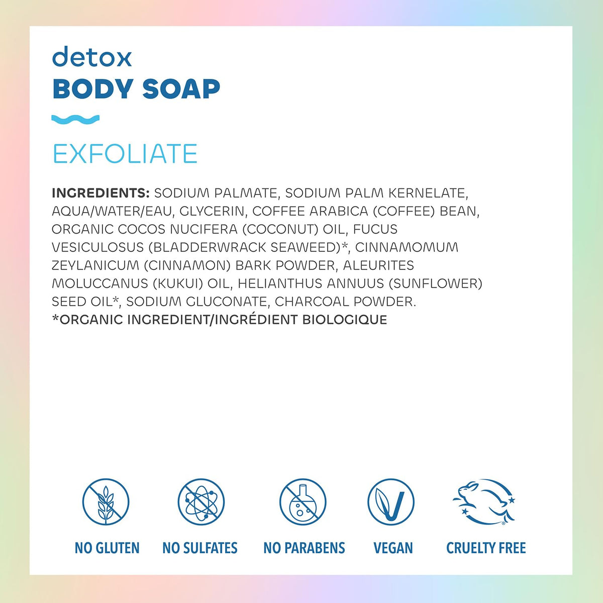 Seaweed Bath Co. visible charcoal and seaweed swirl on bar showing detox action