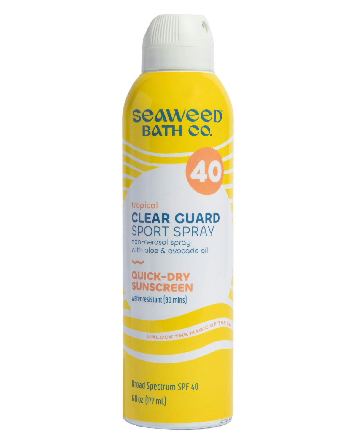 Seaweed Bath Co. Clear Guard front packaging showing product and SPF benefit
