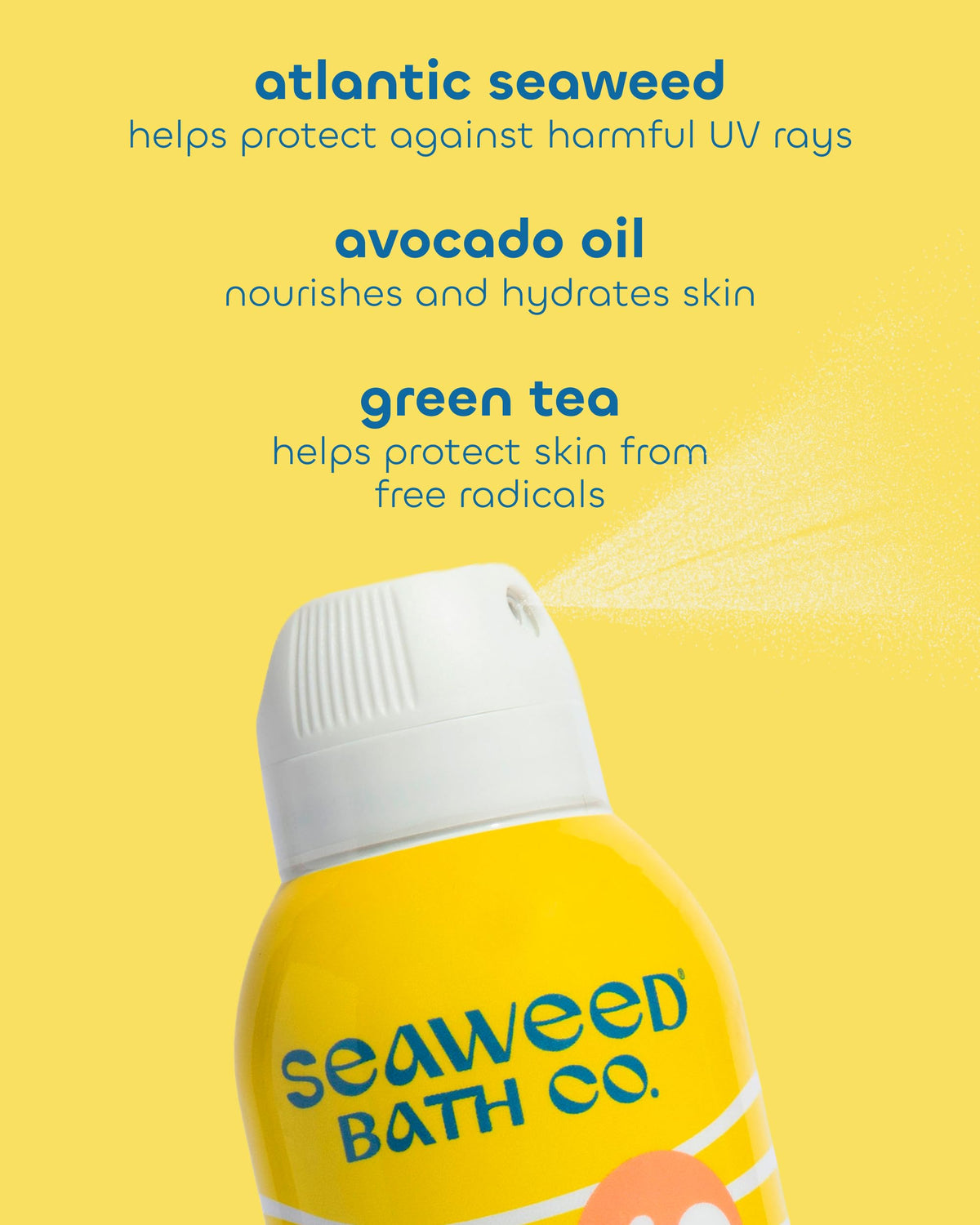 Seaweed Bath Co. applied at the beach highlighting sport-ready, water-resistant benefit