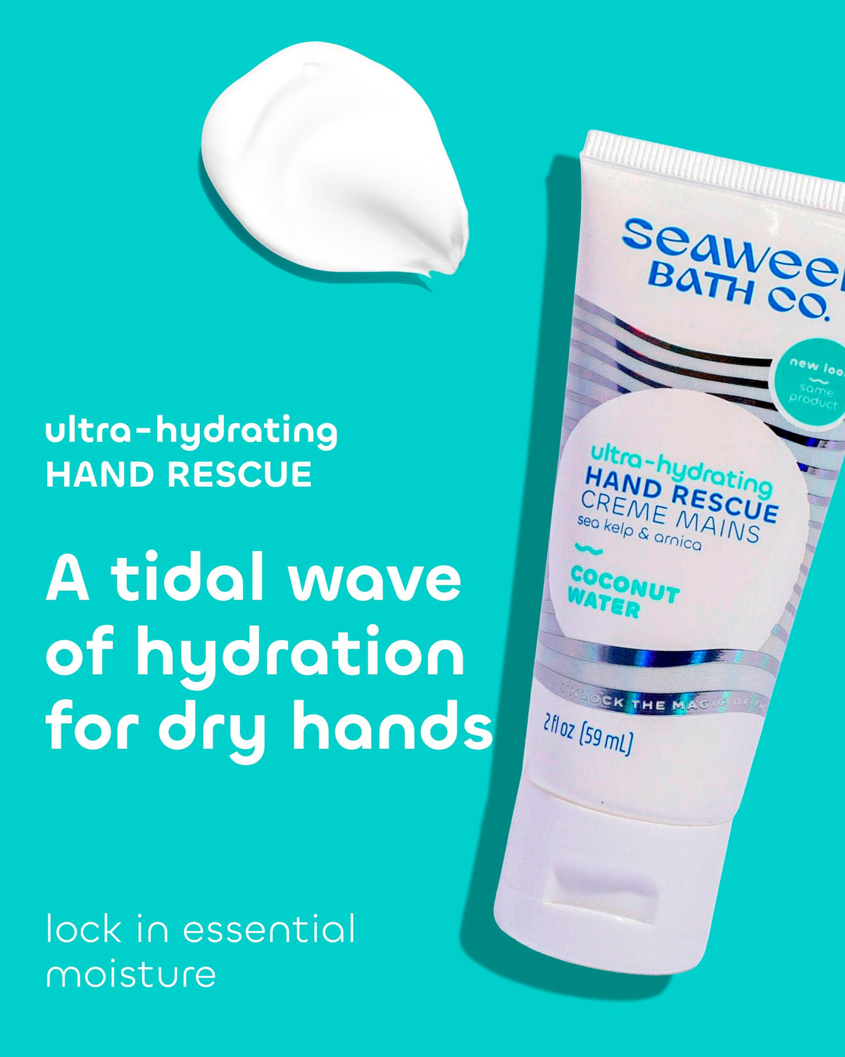 Seaweed Bath Co open cap and cream texture illustrating quick absorption and softness