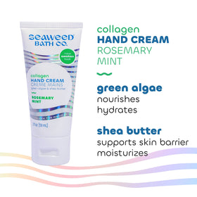 The Seaweed Bath Co. hand cream styled on a bathroom vanity showing everyday convenience
