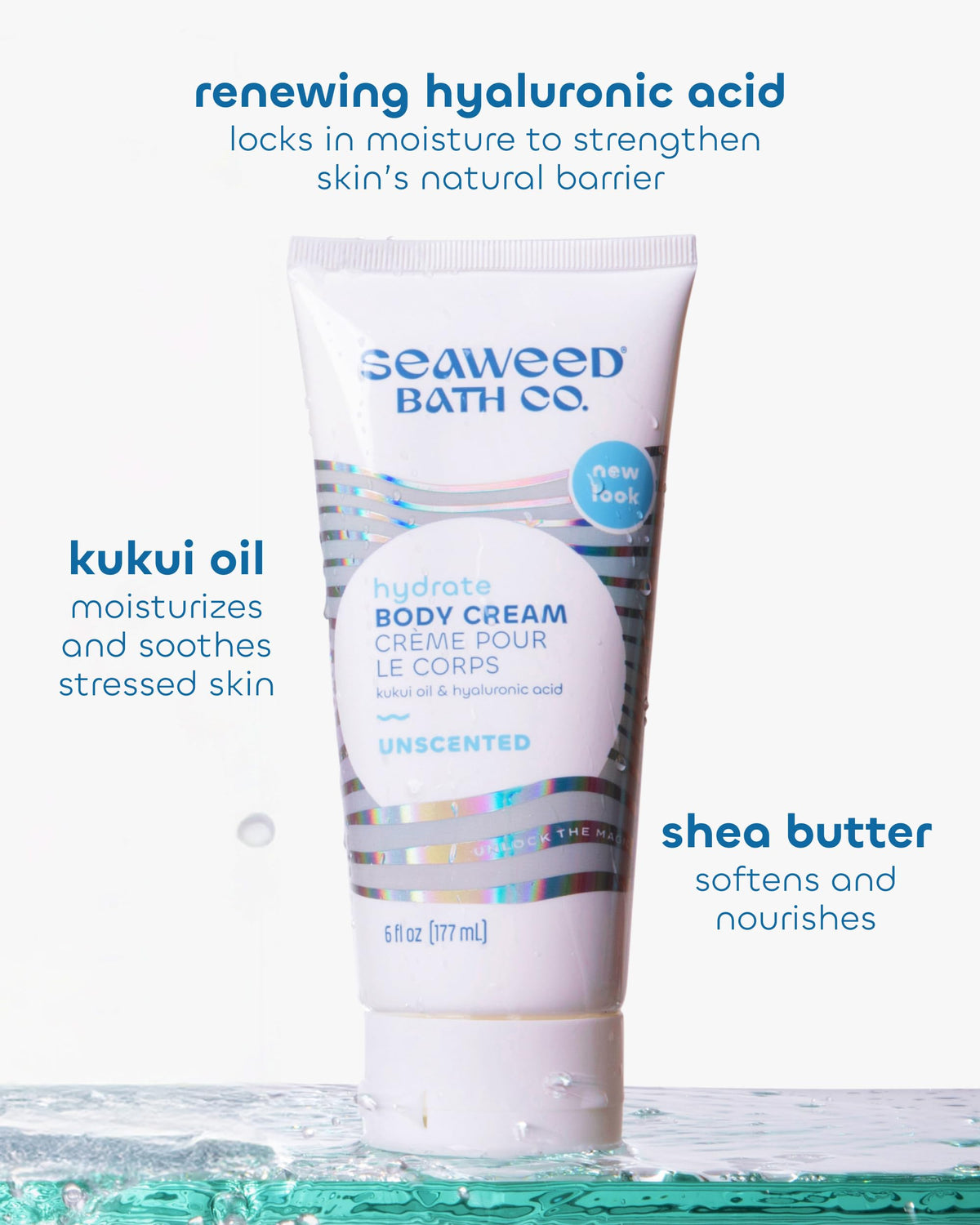 Seaweed Bath Co. applying cream to hand demonstrating soothing hydration