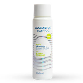 Seaweed Bath Co front bottle showing packaging and glossy benefits