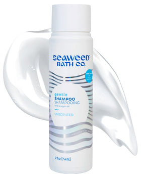Seaweed Bath Co. front bottle showing unscented shampoo and calming benefits
