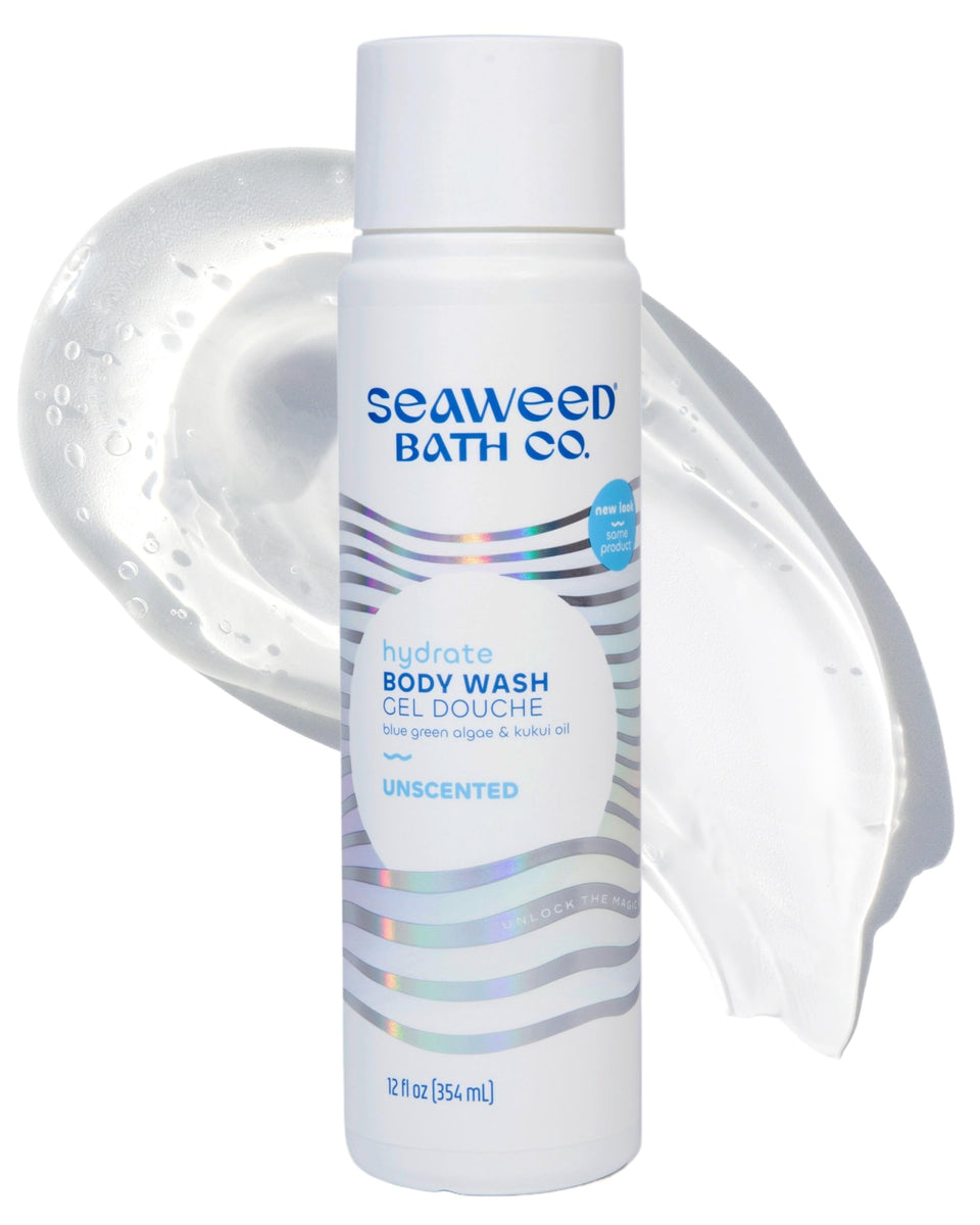 Seaweed Bath Co. front bottle unscented showing clean design and benefit hydrate