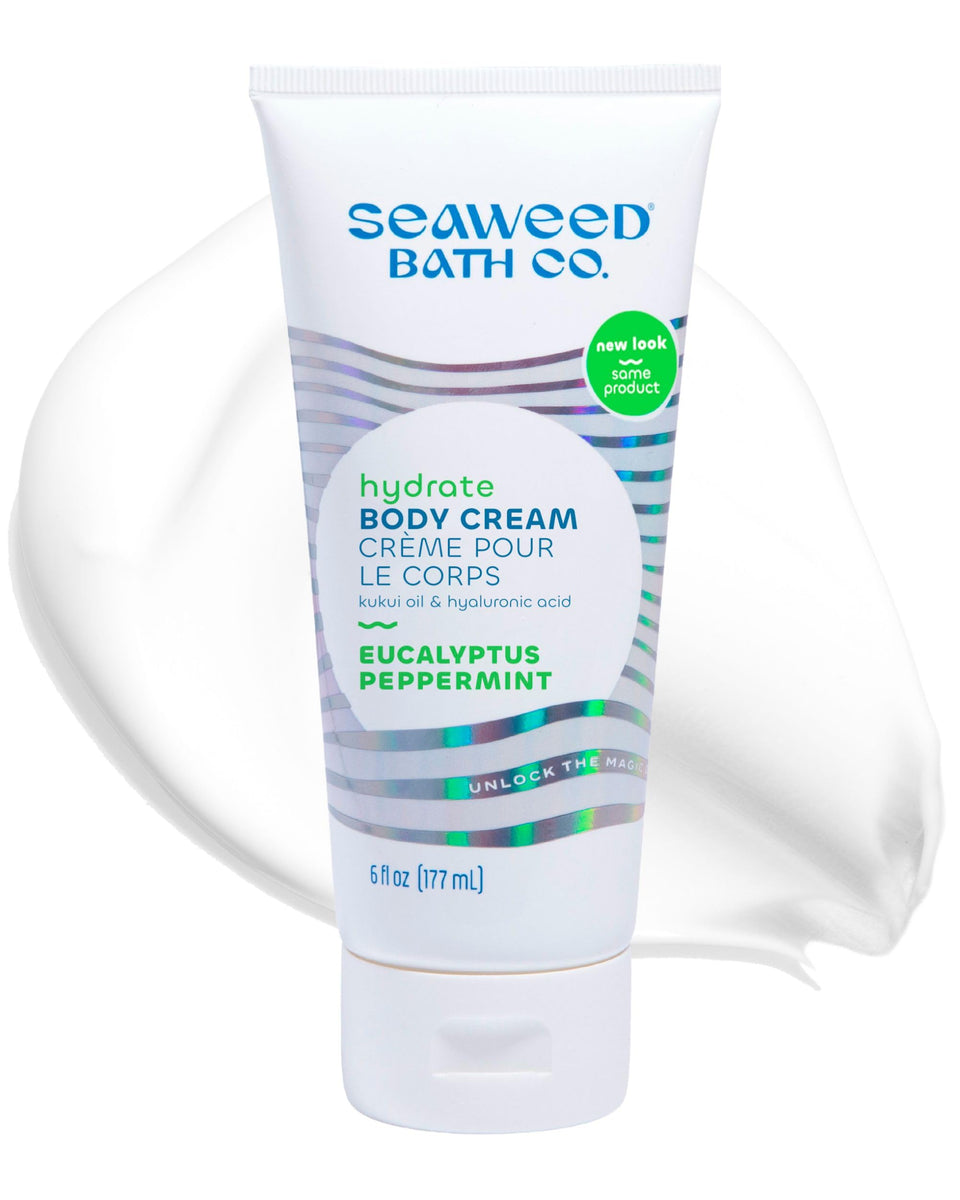 Seaweed Bath Co. front packaging showing 6 oz cream and soothing benefit