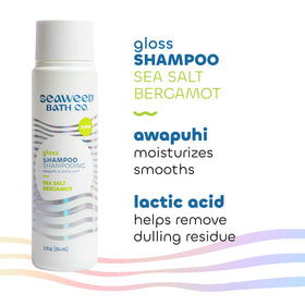Seaweed Bath Co in-shower lather demonstrating gentle cleansing and shine