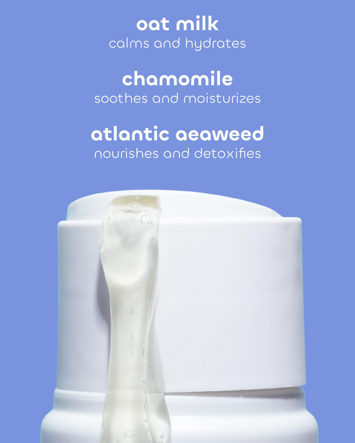 Seaweed Bath Co oat milk and chamomile ingredients highlighting soothing hydration
