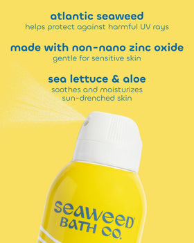 The Seaweed Bath Co. ingredients label highlighting seaweed and watermelon extracts