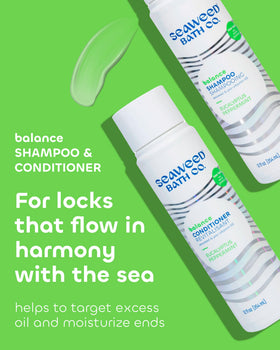 The Seaweed Bath Co. close-up label detailing ingredients and gentle cleansing benefits