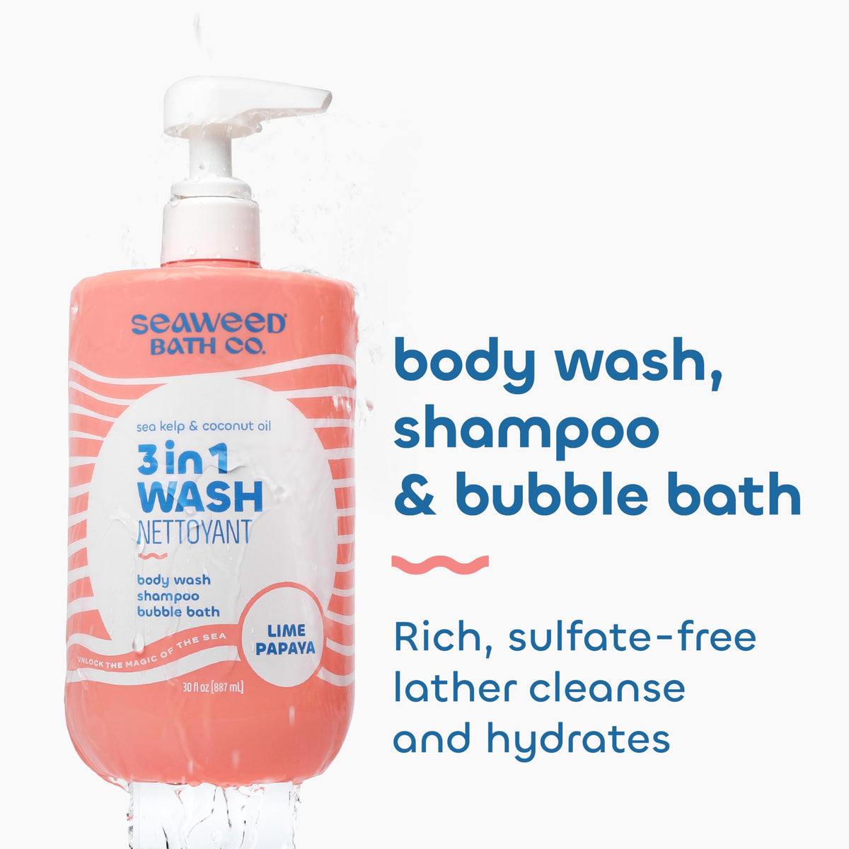 Seaweed Bath Co creamy lather closeup for effective hydration