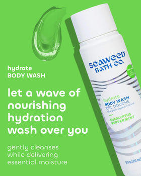 Seaweed Bath Co pump closeup dispensing soft foam for gentle cleansing