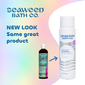 Seaweed Bath Co. pump and cap close-up highlighting easy dispensing
